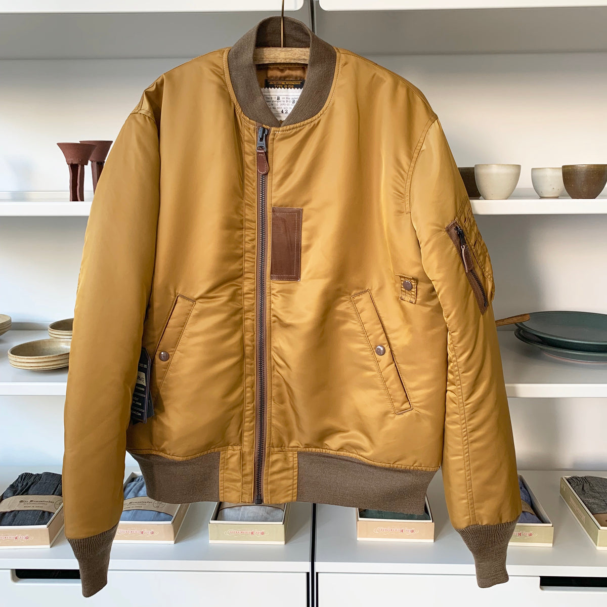 B-15B (MOD) Flight Jacket in Khaki Green by Pherrow's Tokyo