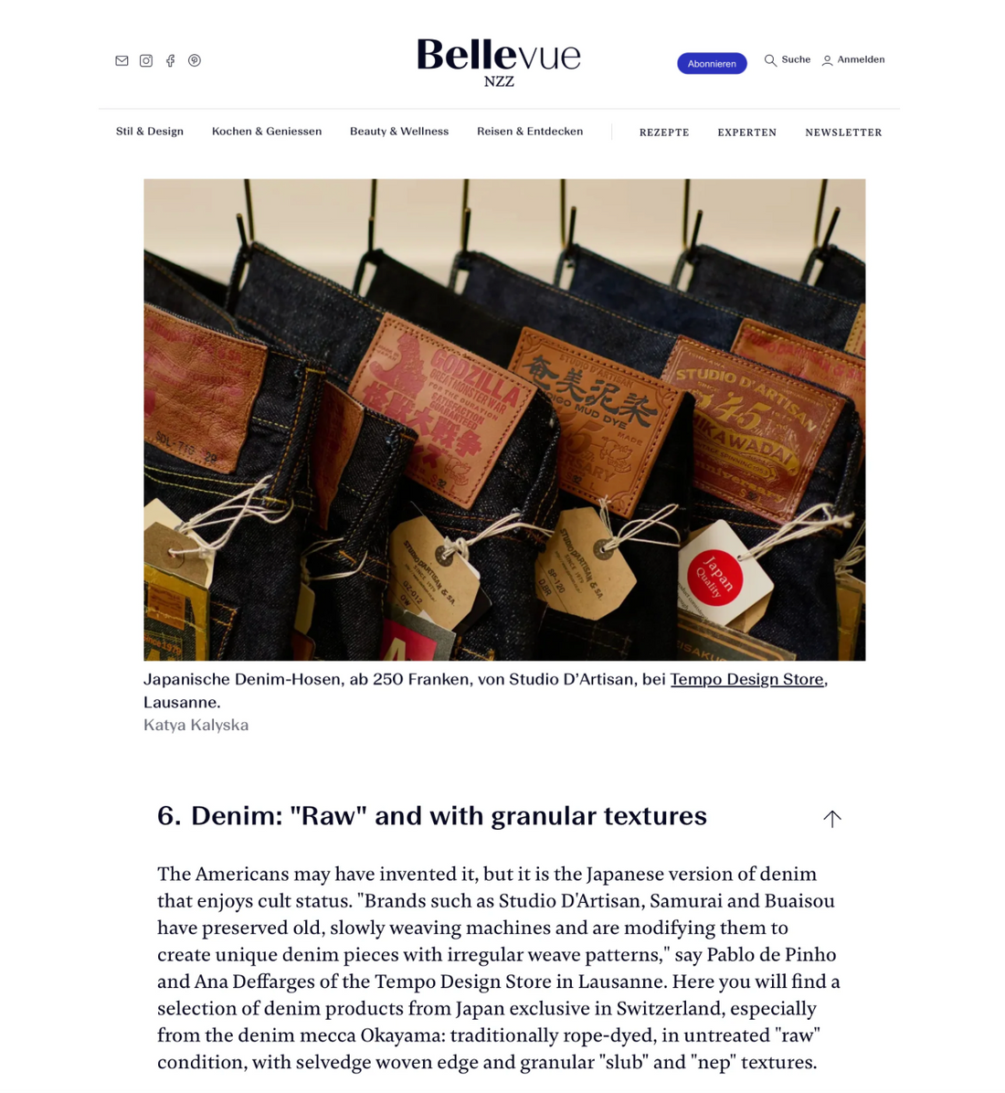 BELLEVUE NZZ MAGAZINE FEATURE JUNE 2026, TEMPO DESIGN STORE