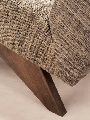Upholstered Armless Chair by Pierre Jeanneret & Chandigarh Collective/ Zanav Upholstery/ Special Edition