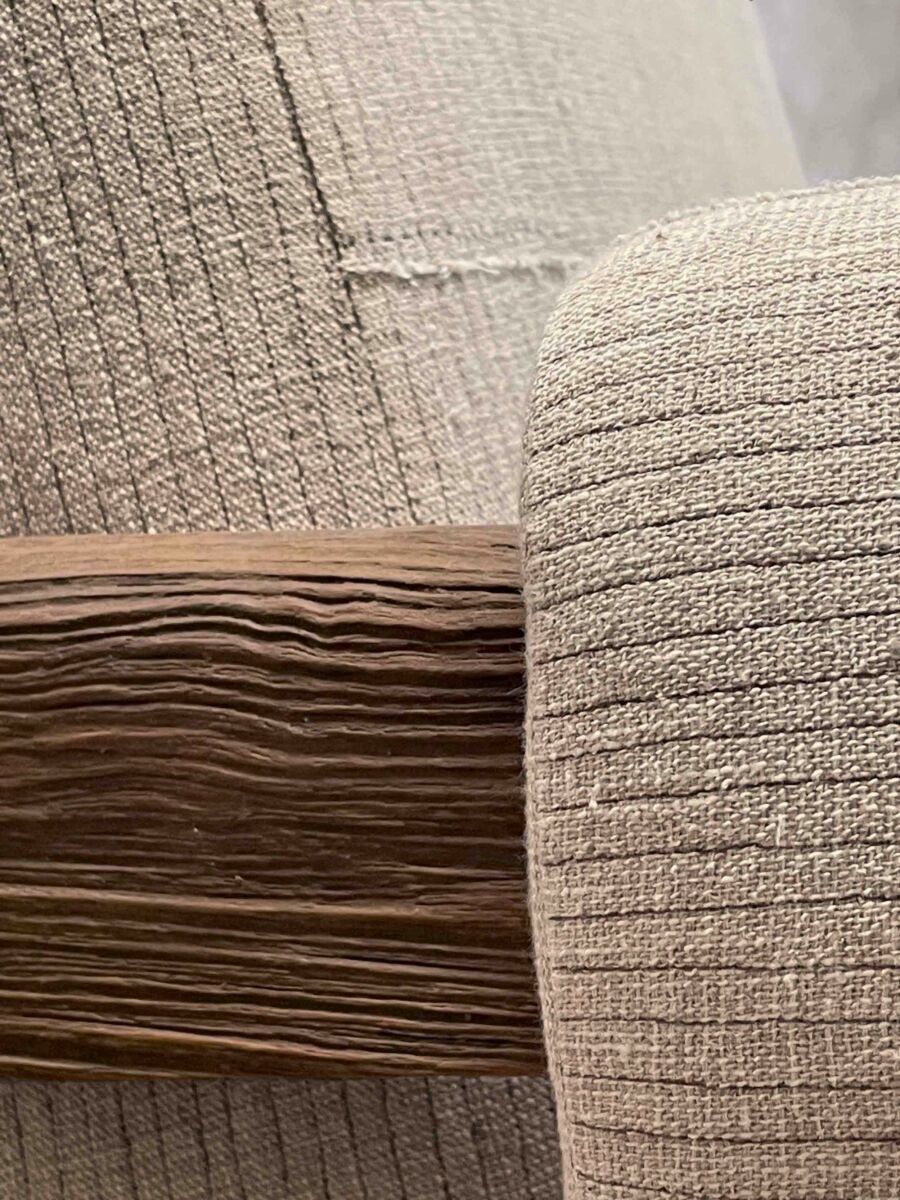 Upholstered Easy Armchair in KeSa Sand by Pierre Jeanneret & Chandigarh Collective - Tempo