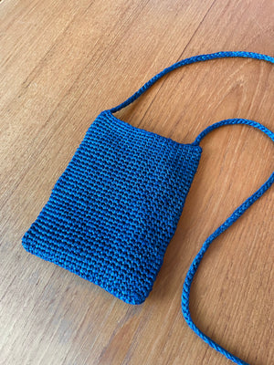 Organic Indigo Hand-Dyed Crochet Hemp Bag