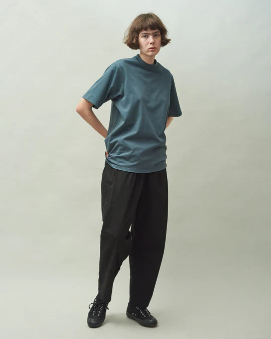 Crew Neck T Organic Twin Jersey | Blue Gray - Tempo