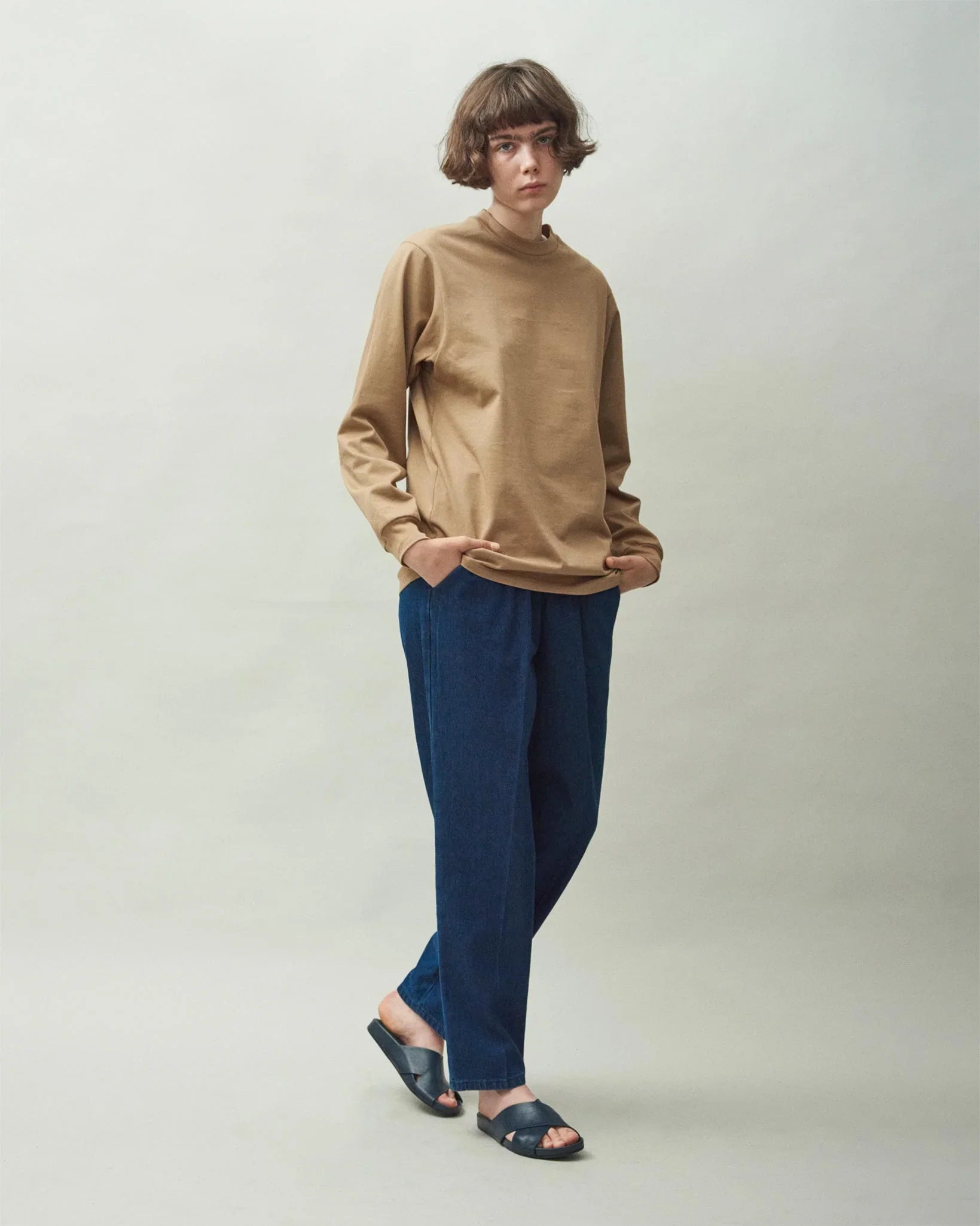 Crew Neck T Long Organic Twin Jersey | Hazel - Tempo