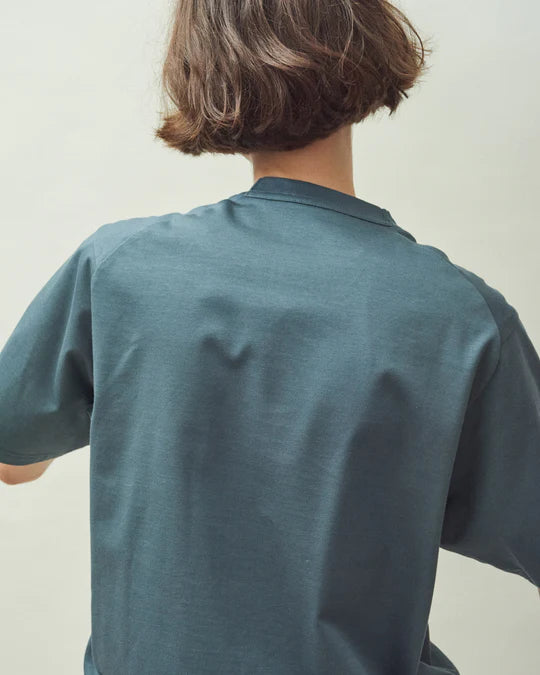 Crew Neck T Organic Twin Jersey | Blue Gray - Tempo