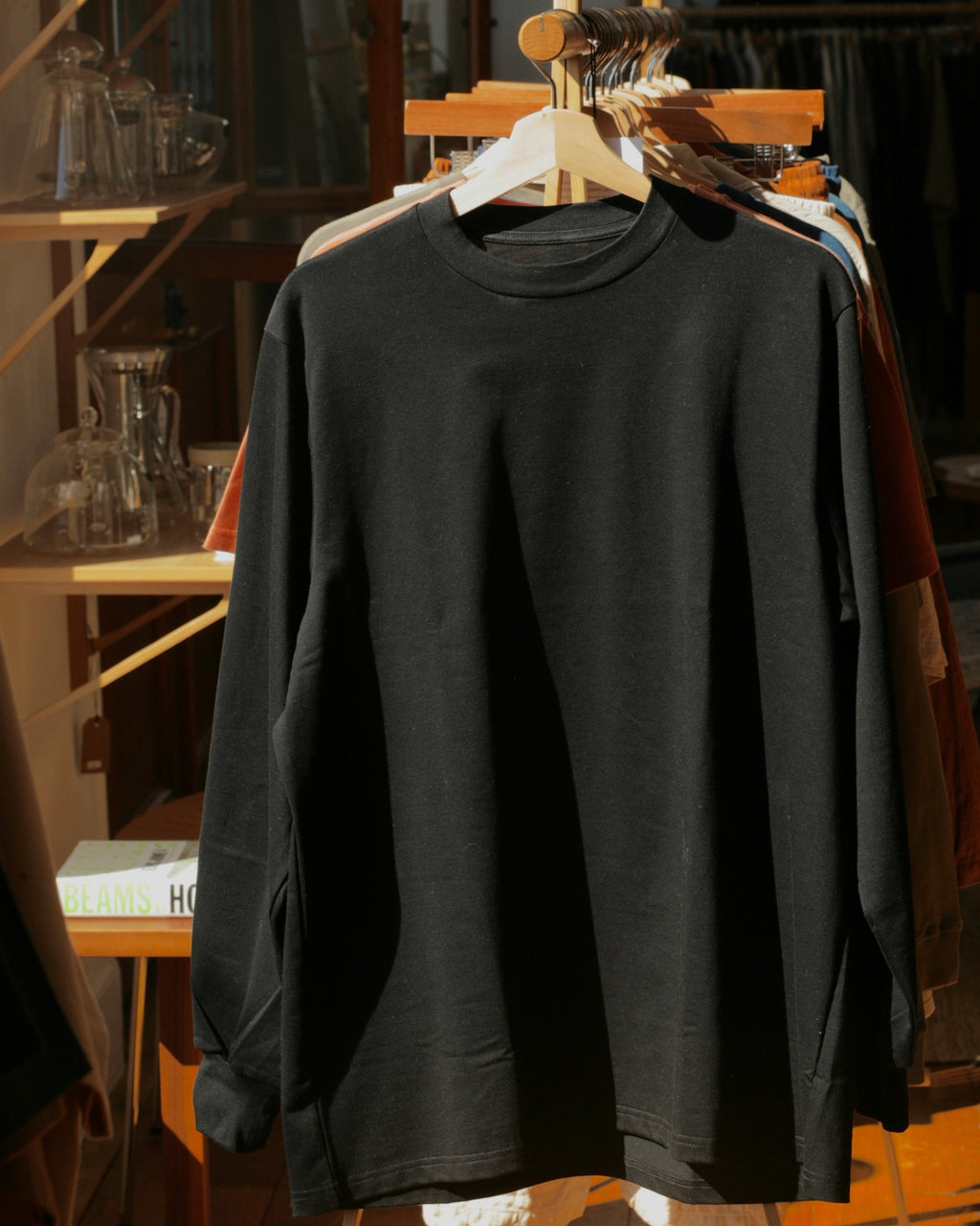 Crew Neck T Long Organic Twin Jersey | Black