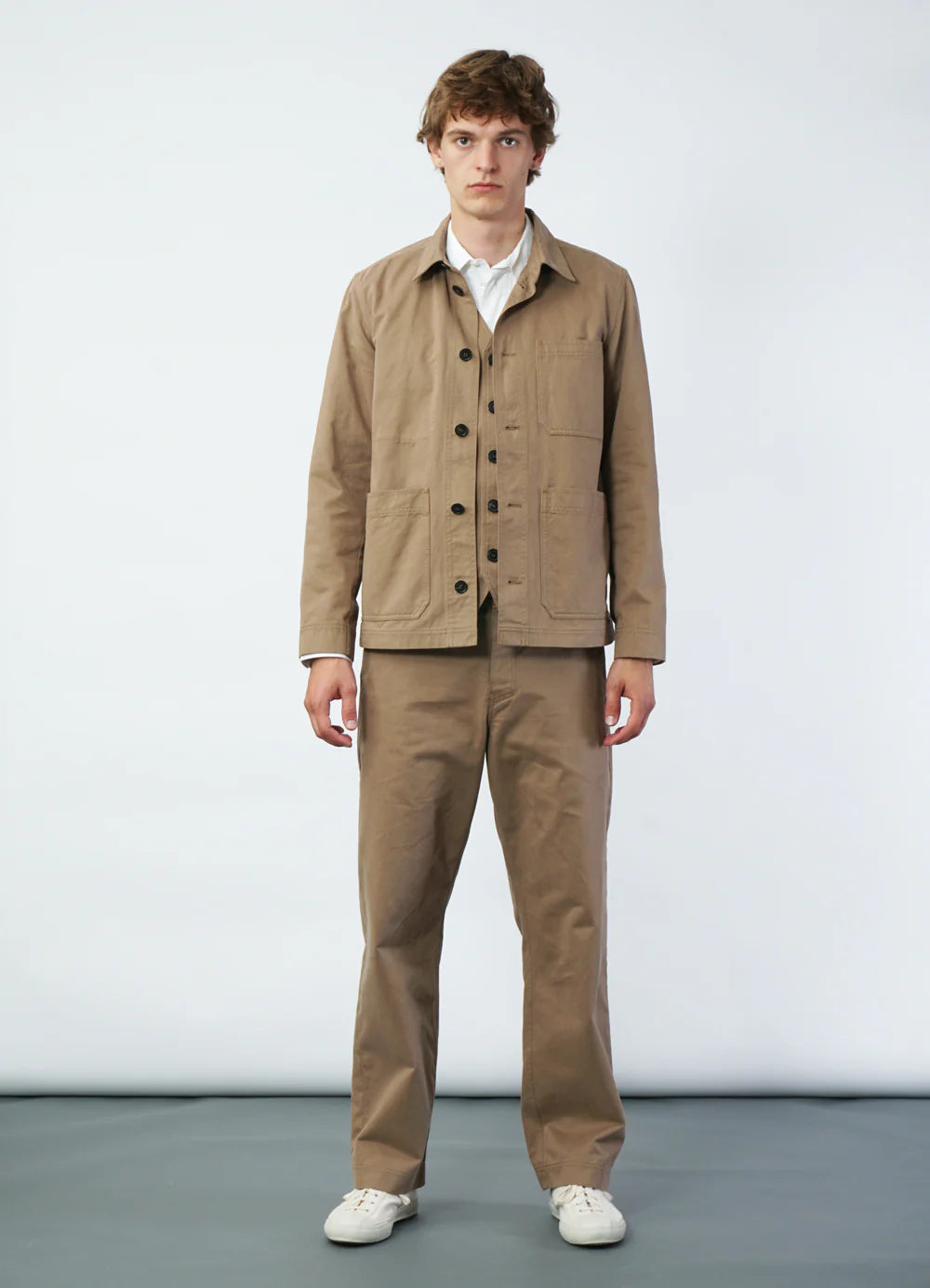 HANSEN - KELD Straight Cut Cotton Gabardine Twill Trousers - Tempo