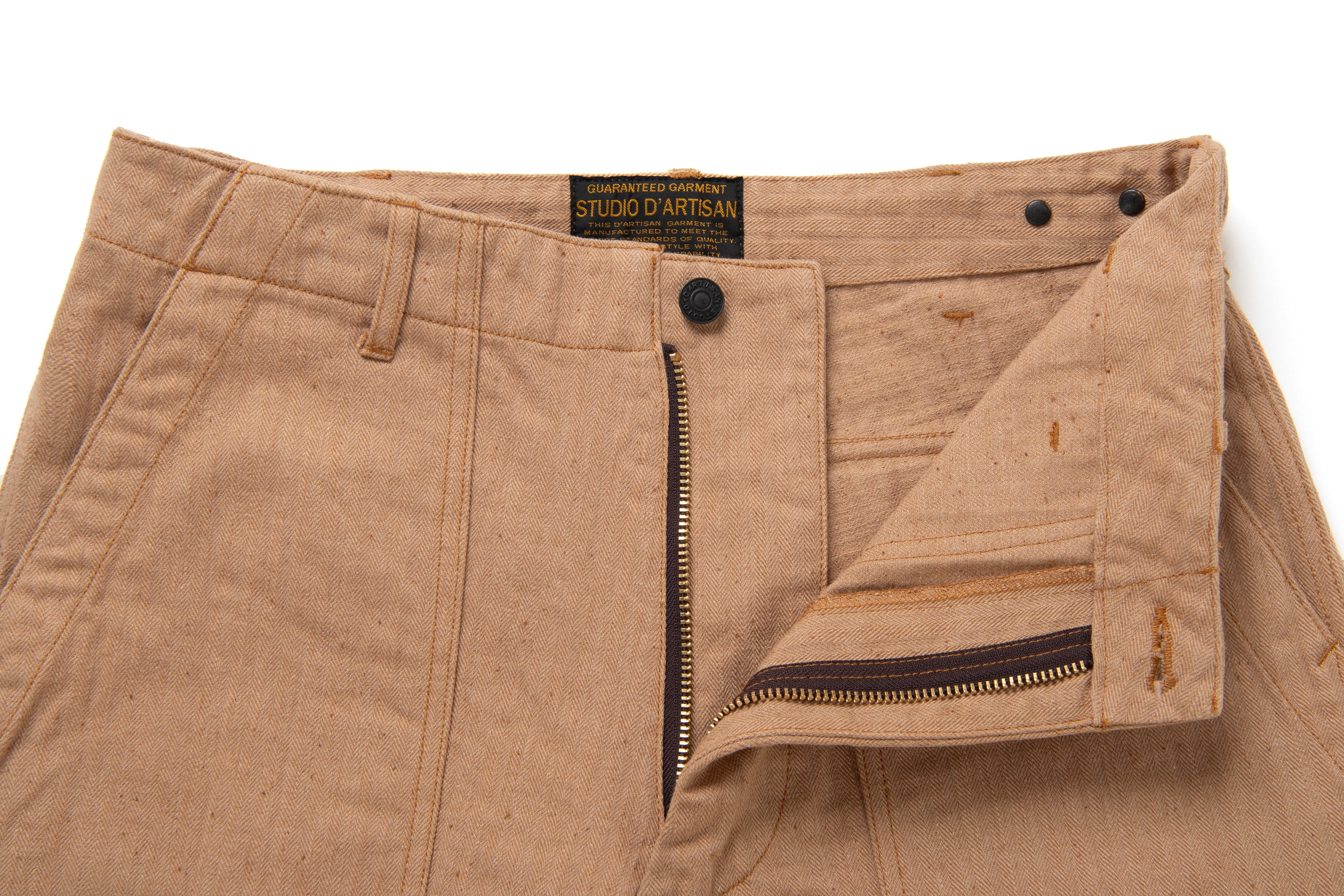 STUDIO D'ARTISAN - Organic Fox Cotton 11oz. Baker Pants - Regular Straight - Slight High Rise - Tempo