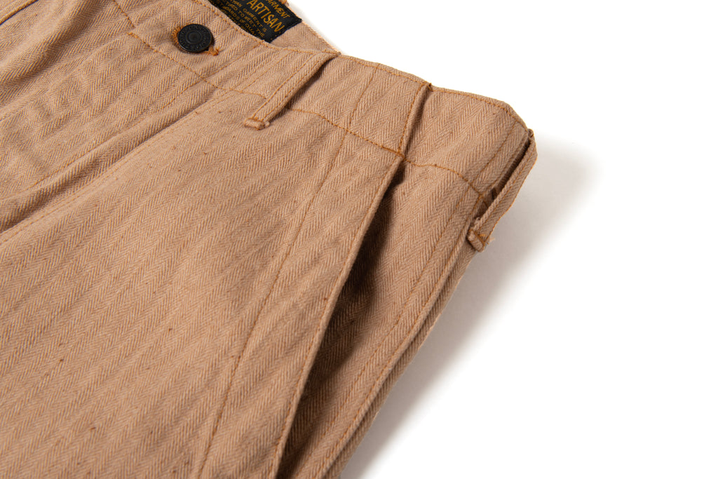 STUDIO D'ARTISAN - Organic Fox Cotton 11oz. Baker Pants - Regular Straight - Slight High Rise - Tempo