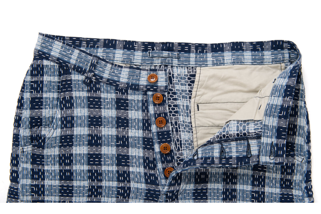 STUDIO D'ARTISAN - Indigo Noragi Sashiko Shorts - Tempo