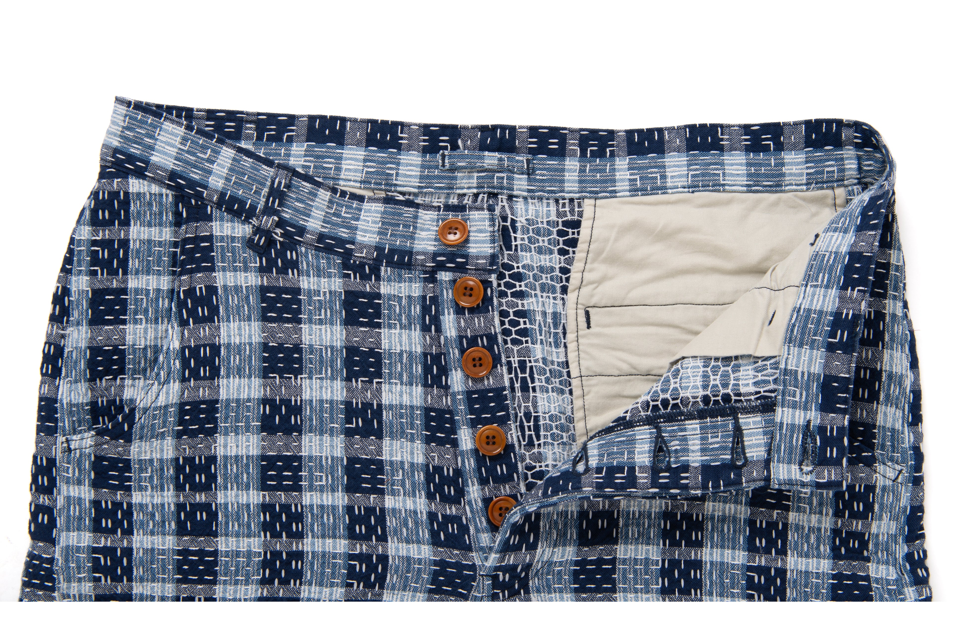 STUDIO D'ARTISAN - Indigo Noragi Sashiko Shorts - Tempo