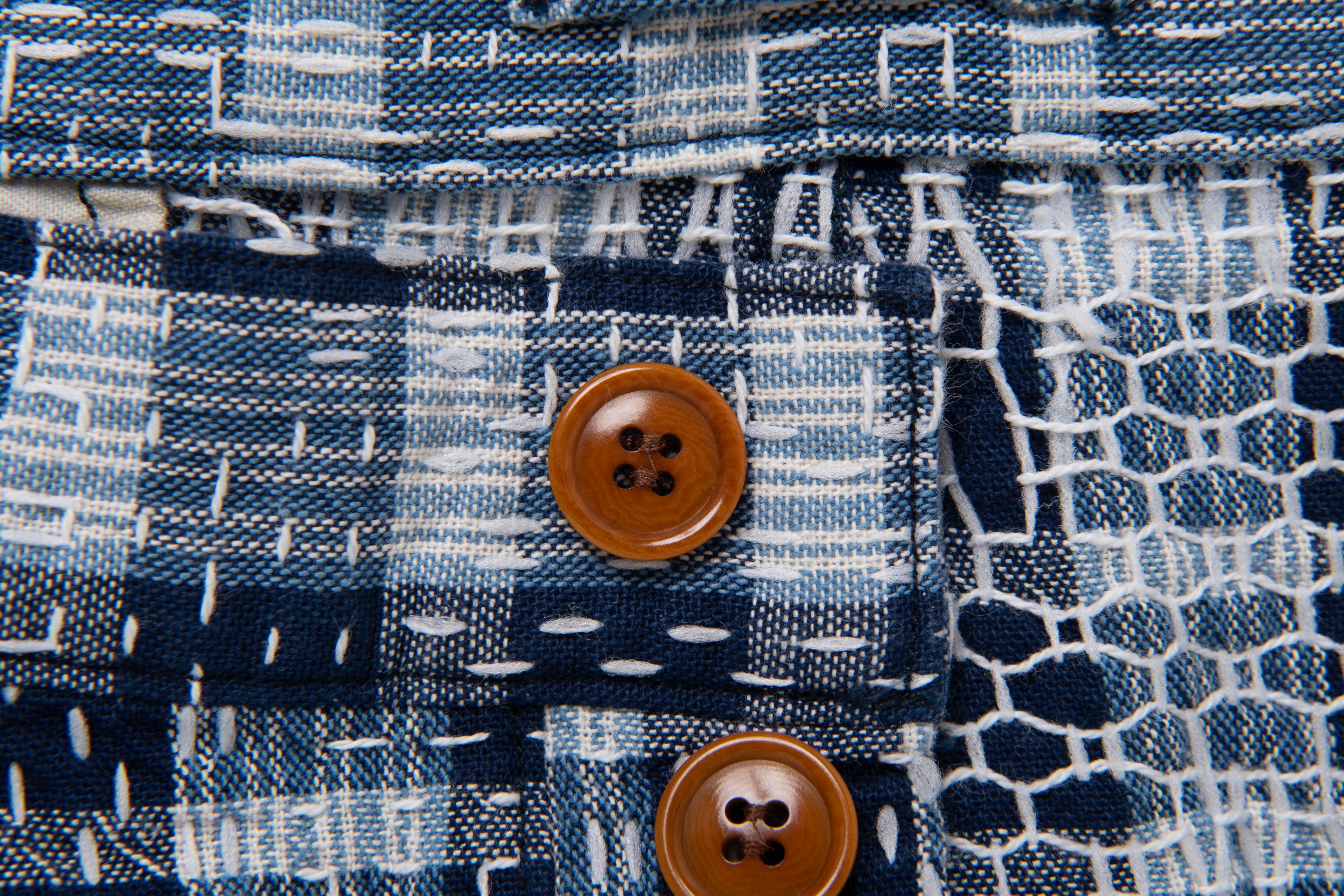 STUDIO D'ARTISAN - Indigo Noragi Sashiko Shorts - Tempo