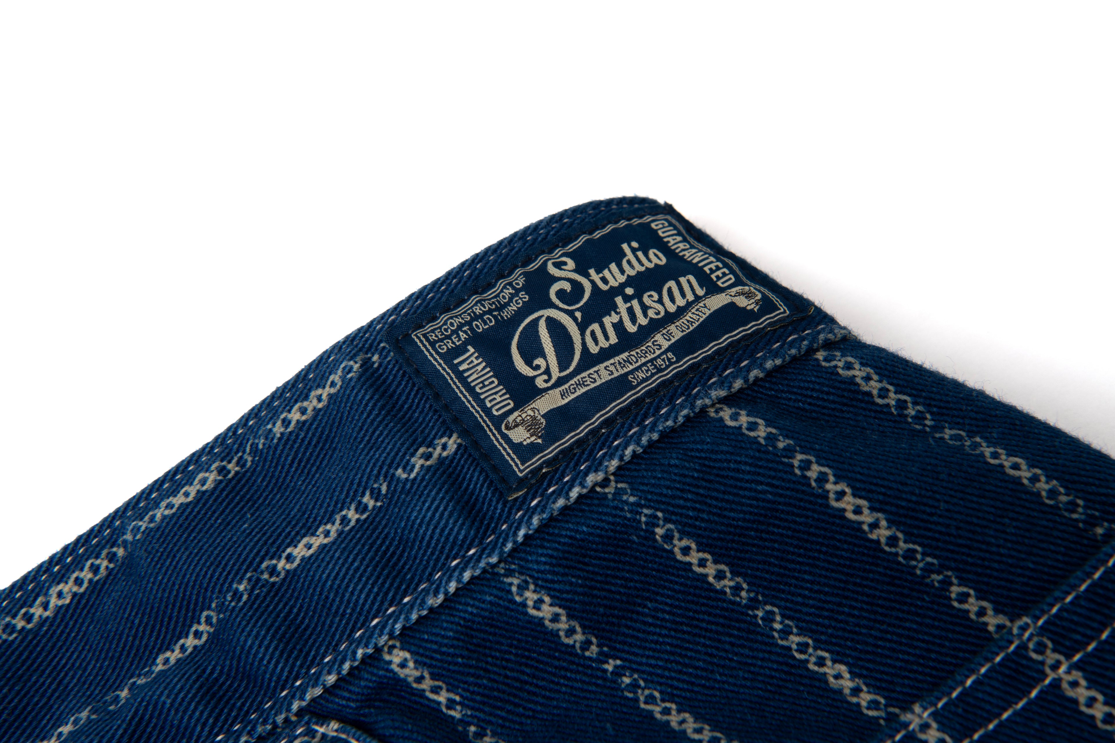 STUDIO D'ARTISAN - PRE-ORDER - INDIGO RING WABASH PANTS - WIDE STRAIGHT NO. 1932 - Tempo