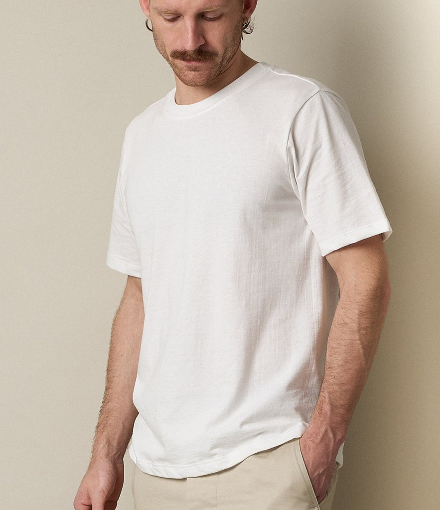 MERZ B. SCHWANEN - THE ORIGINALS | 1940s Loopwheeled T-shirt 4.6oz Relaxed Fit in White - Tempo