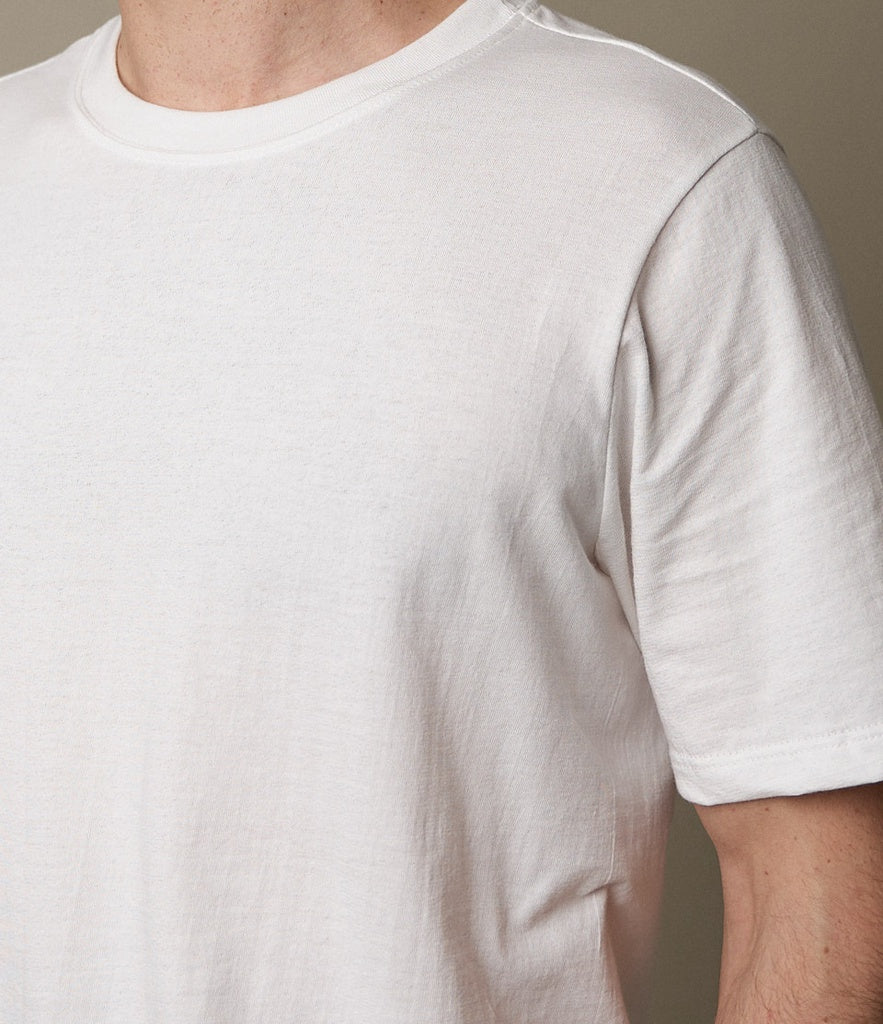 MERZ B. SCHWANEN - THE ORIGINALS | 1940s Loopwheeled T-shirt 4.6oz Relaxed Fit in White - Tempo