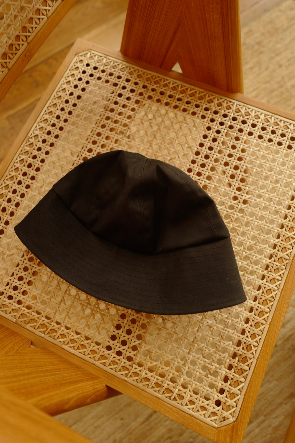Handmade Deveron Rubberized Bonded Cotton Bucket Hat in Black