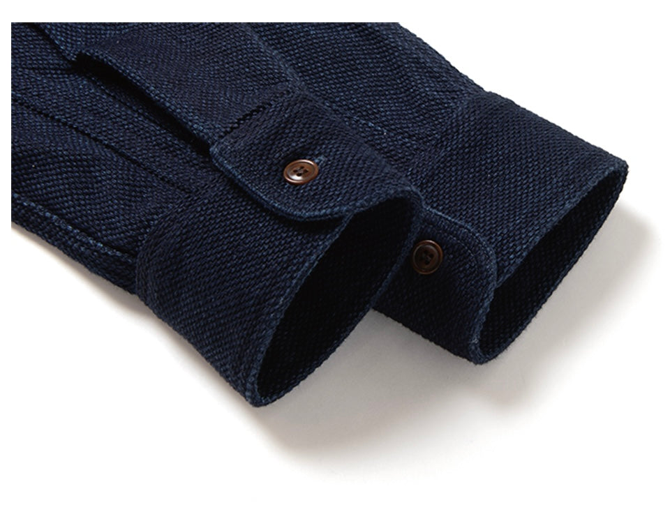 STUDIO D'ARTISAN - Heavy Weight Indigo Sashiko Shirt 5713 - Tempo