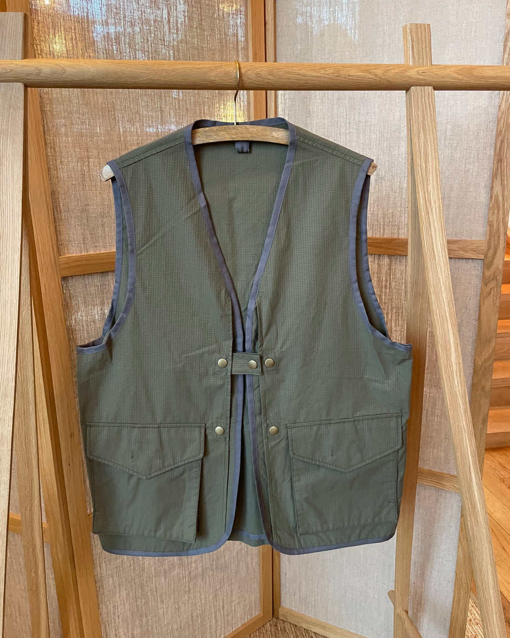 soundman - "Bernard III" Cotton Ripstop Vest in Olive Green - Tempo