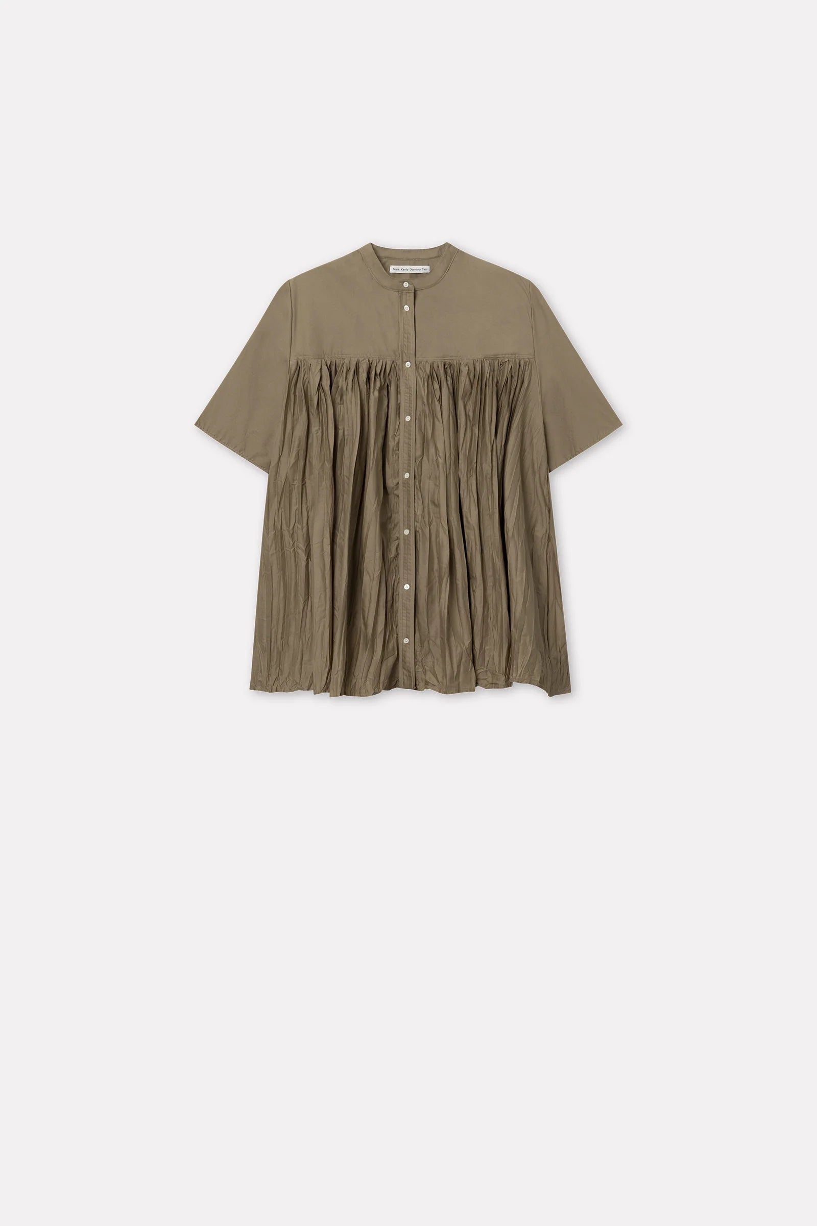 MKDT STUDIO - Baya Sheer Cotton Blouse in Khaki - Tempo