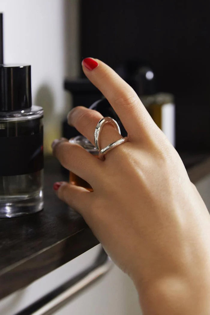 COLDFRAME - Handcrafted 925 Silver Freeform Bamboo Ring - Tempo