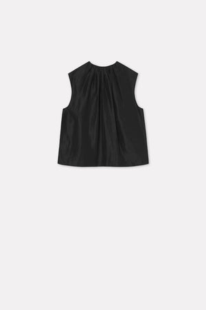 MKDT STUDIO - Atelier Talin Linen Silk Top in Black - Tempo
