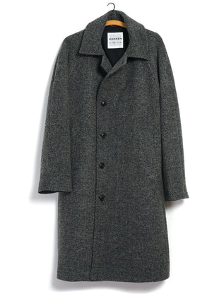 HANSEN SIGURD Long Lined Wool Coat | Grey Tweed