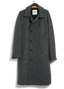 SIGURD Long Lined Wool Coat | Grey Tweed