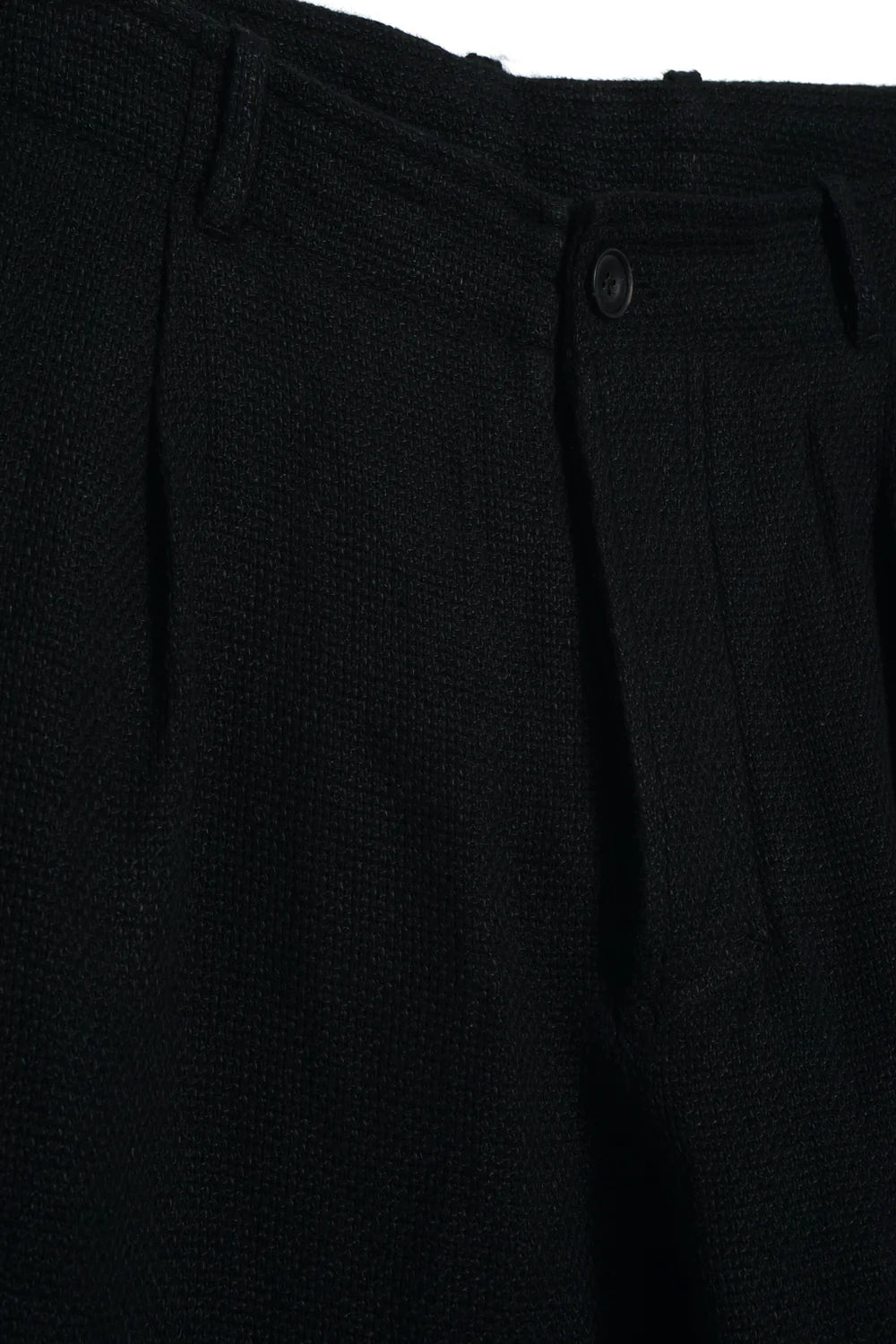 HANSEN - Bobby Wide Pleated Trousers in Linen Cotton Black Gauze - Tempo