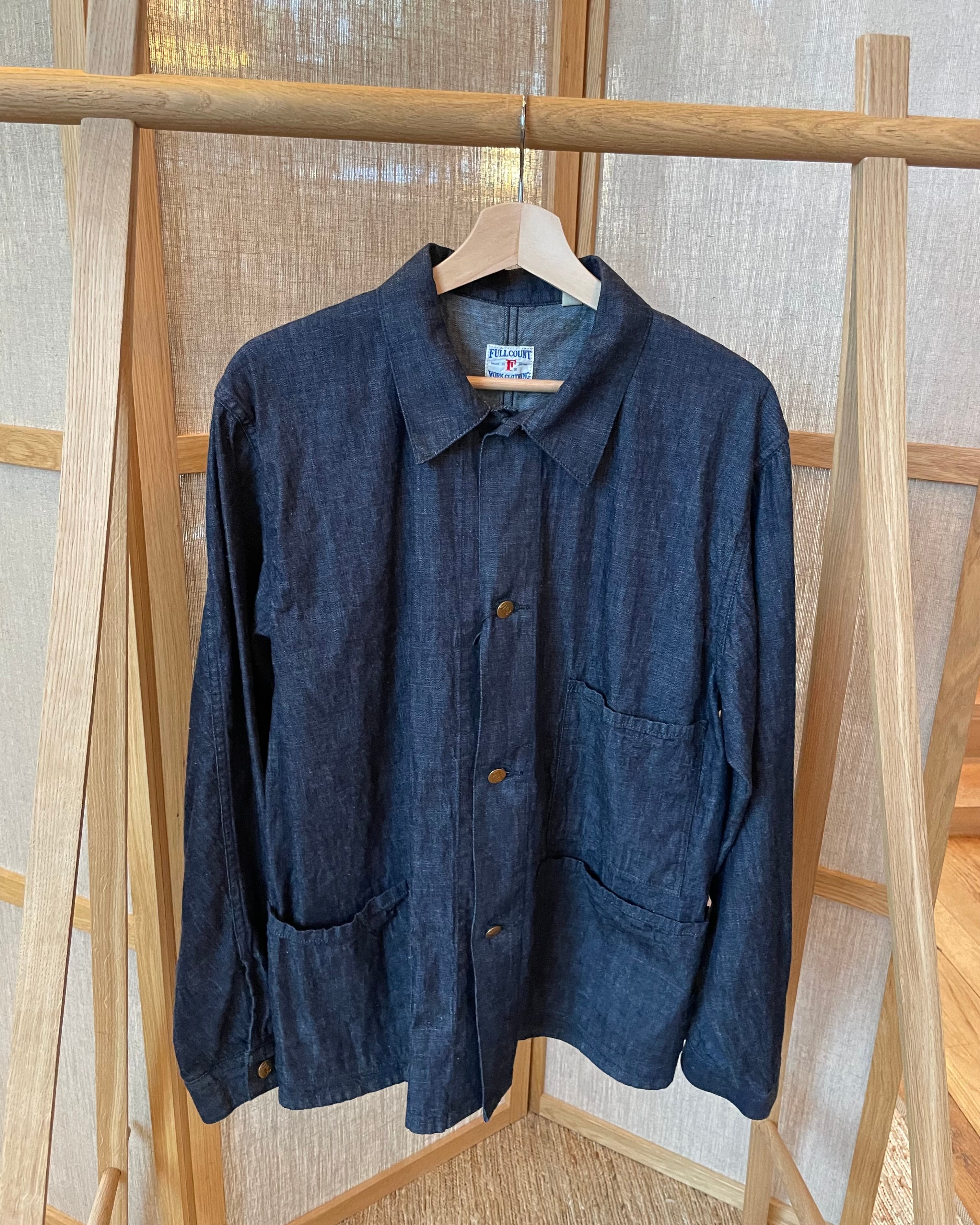 Veste de travail française des années 1930 en denim indigo 8 oz - OW