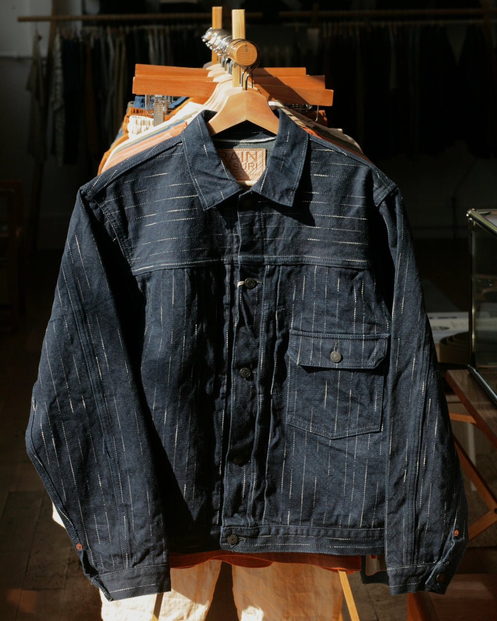 STUDIO D'ARTISAN - 14oz RAIN Kasuri Type I Selvedge Denim Jacket OW - Tempo