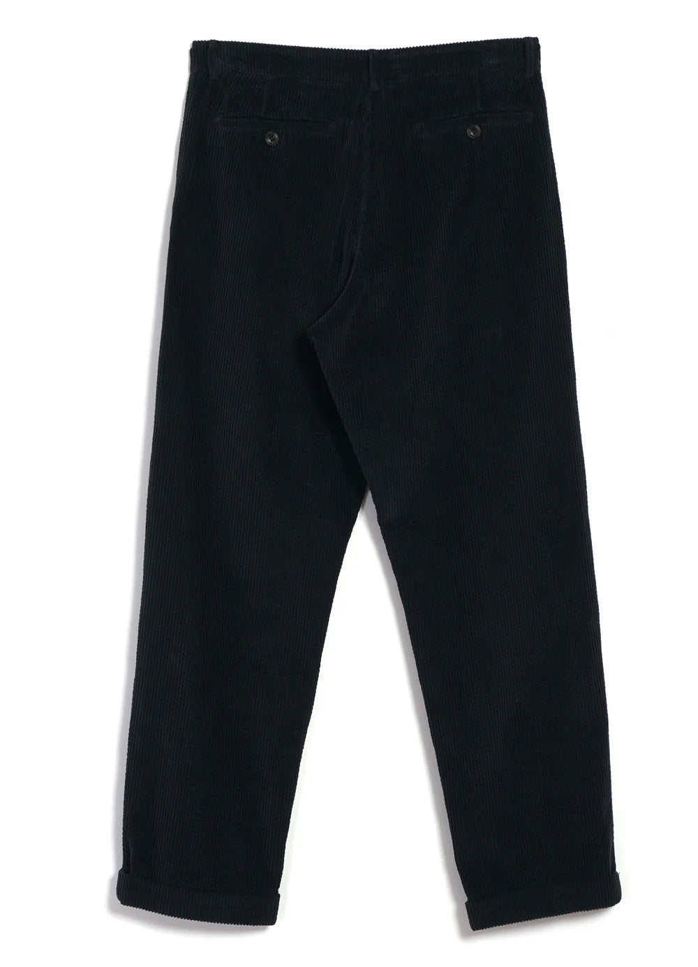 HANSEN - SUNE Elephant Cord Pleated Wide Cut Trousers | Dusty Black - Tempo