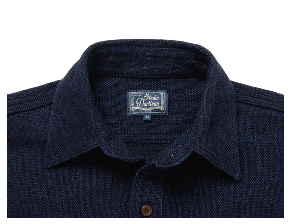 STUDIO D'ARTISAN - Heavy Weight Indigo Sashiko Shirt 5713 - Tempo