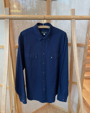 6oz Kuroki Double Indigo Dobby Seersucker Shirt - OW