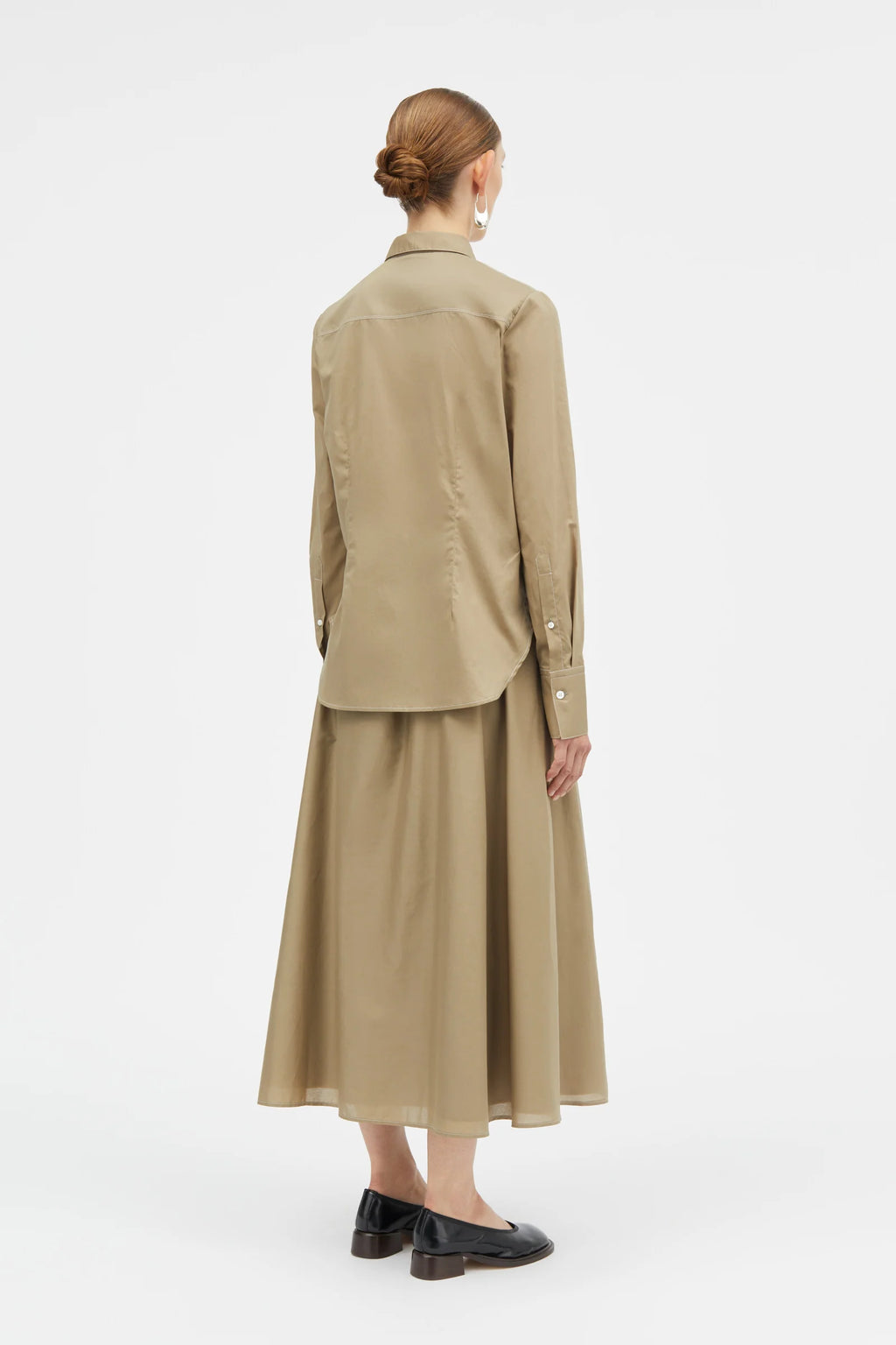 MKDT STUDIO - Sadja Sheer Cotton Shirt in Khaki - Tempo