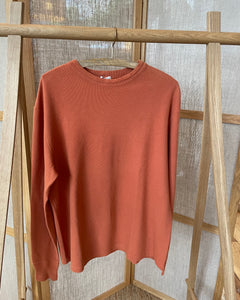 Fine Alan Honeycomb Crewneck Thermique en Orange Marron 