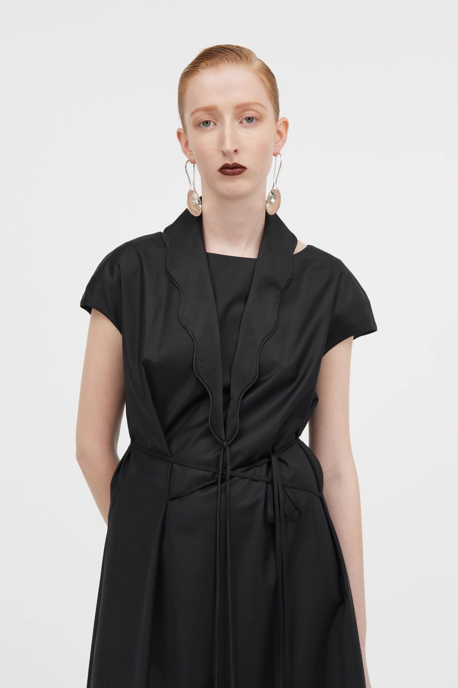 MKDT STUDIO - Atelier Delphia Wool Dress in Black - Tempo