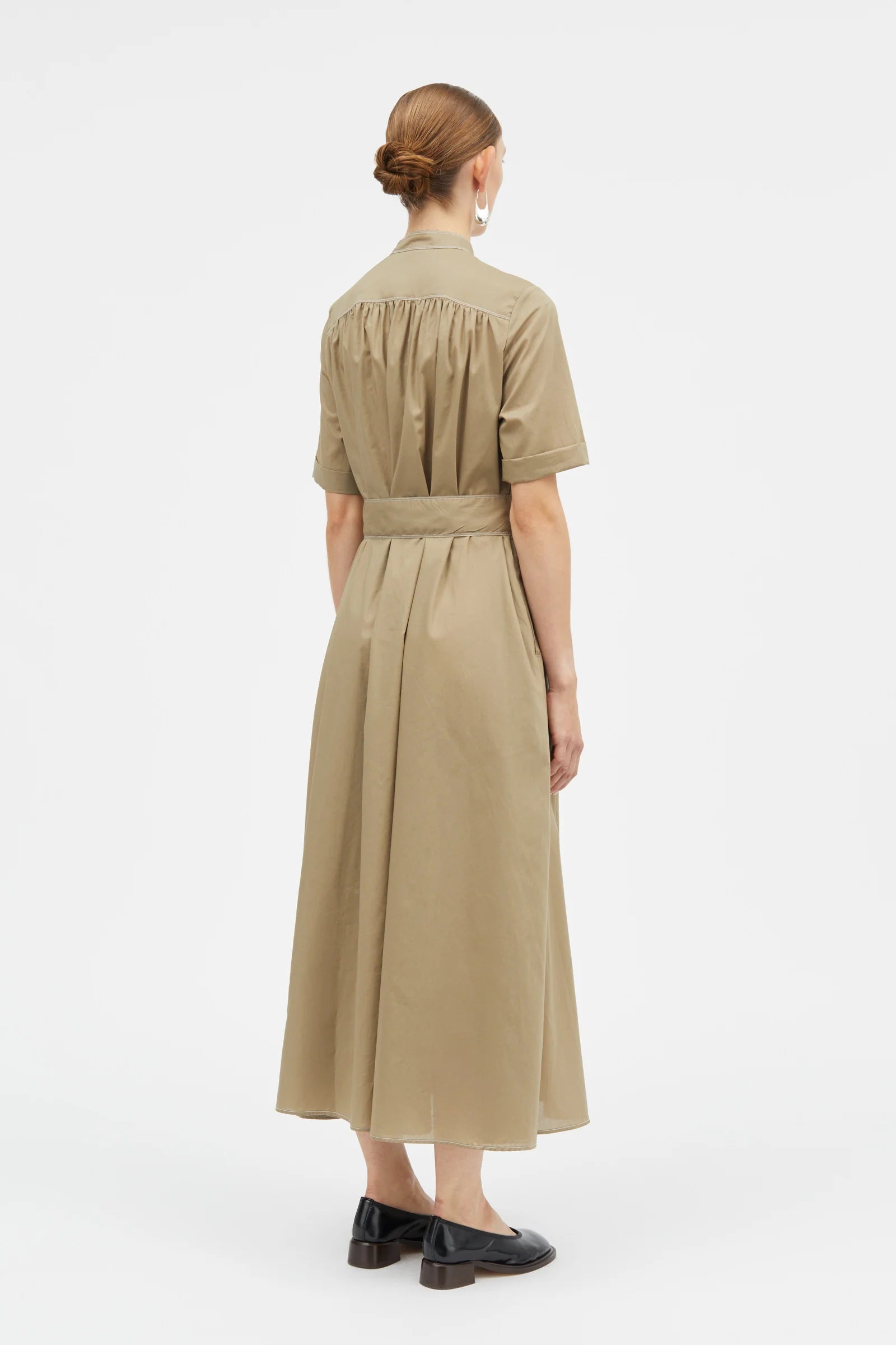 MKDT STUDIO - Damy Sheer Cotton Dress in Khaki - Tempo