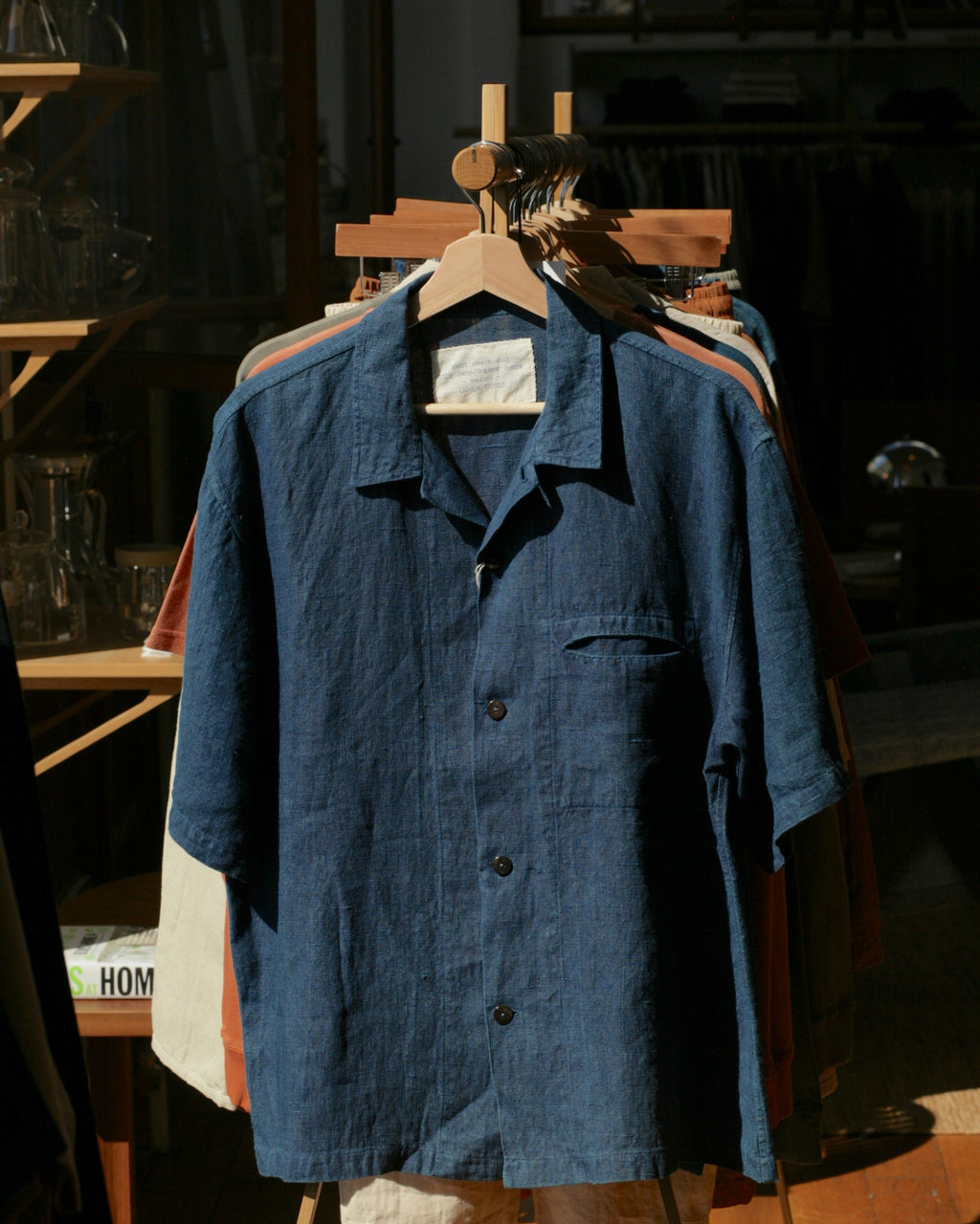 LICHEN GOODS - Hemp Short-sleeve Shirt | Organic Indigo Hand-dyed - Tempo