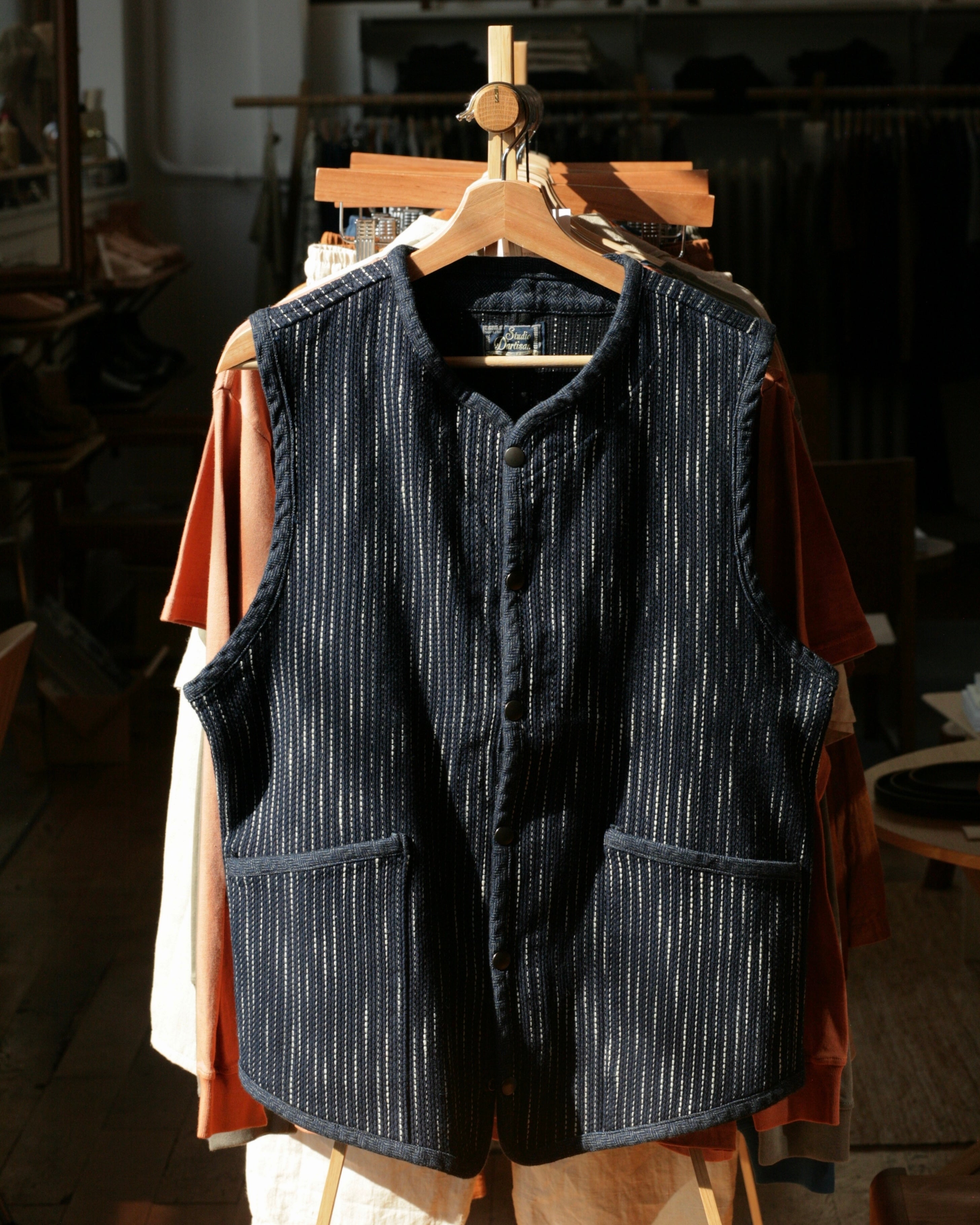 13oz RAIN Kasuri Sashiko Beach Vest