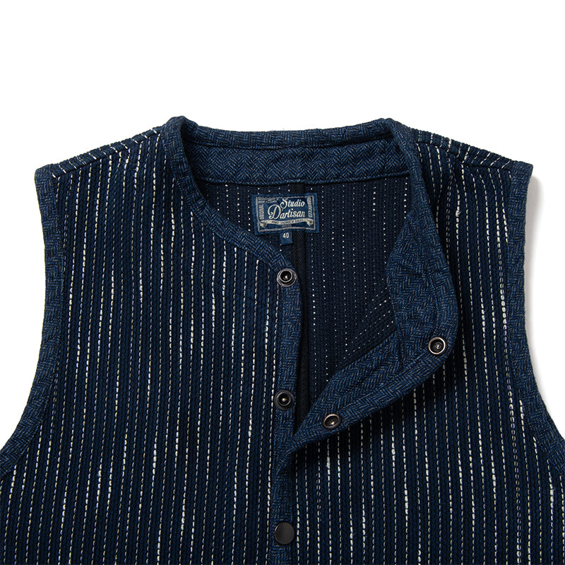 13oz RAIN Kasuri Sashiko Beach Vest