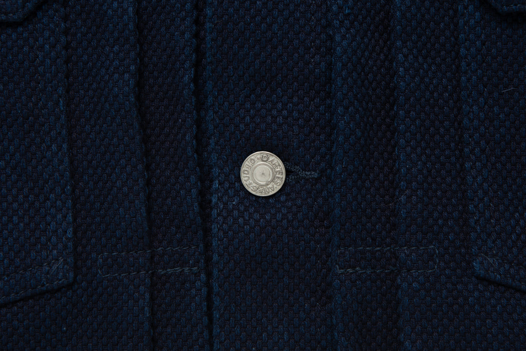 STUDIO D'ARTISAN - Pre-Order: Deep Indigo Kase Dye Sashiko 14oz. Type II Denim Jacket - Tempo