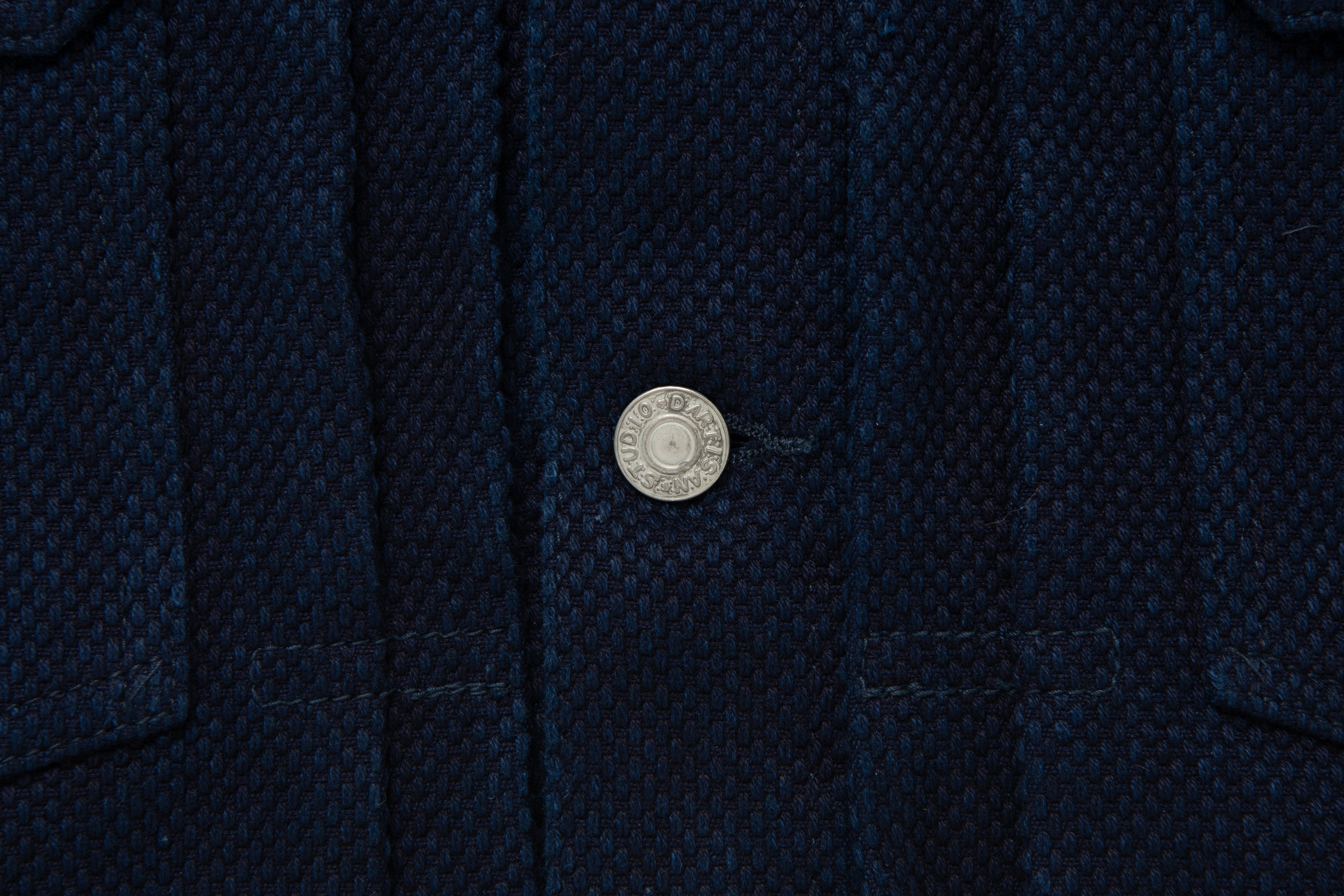 STUDIO D'ARTISAN - Pre-Order: Deep Indigo Kase Dye Sashiko 14oz. Type II Denim Jacket - Tempo