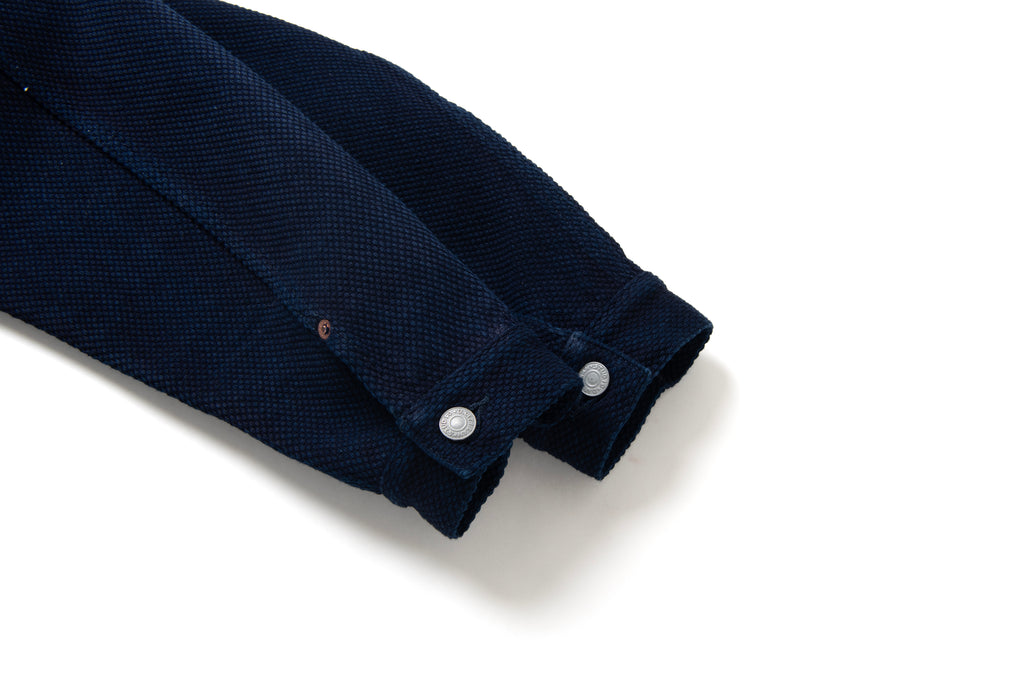 STUDIO D'ARTISAN - Pre-Order: Deep Indigo Kase Dye Sashiko 14oz. Type II Denim Jacket - Tempo