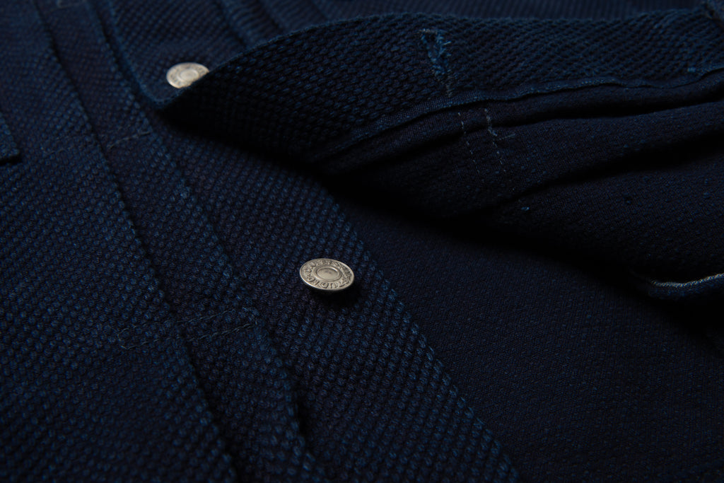 STUDIO D'ARTISAN - Pre-Order: Deep Indigo Kase Dye Sashiko 14oz. Type II Denim Jacket - Tempo