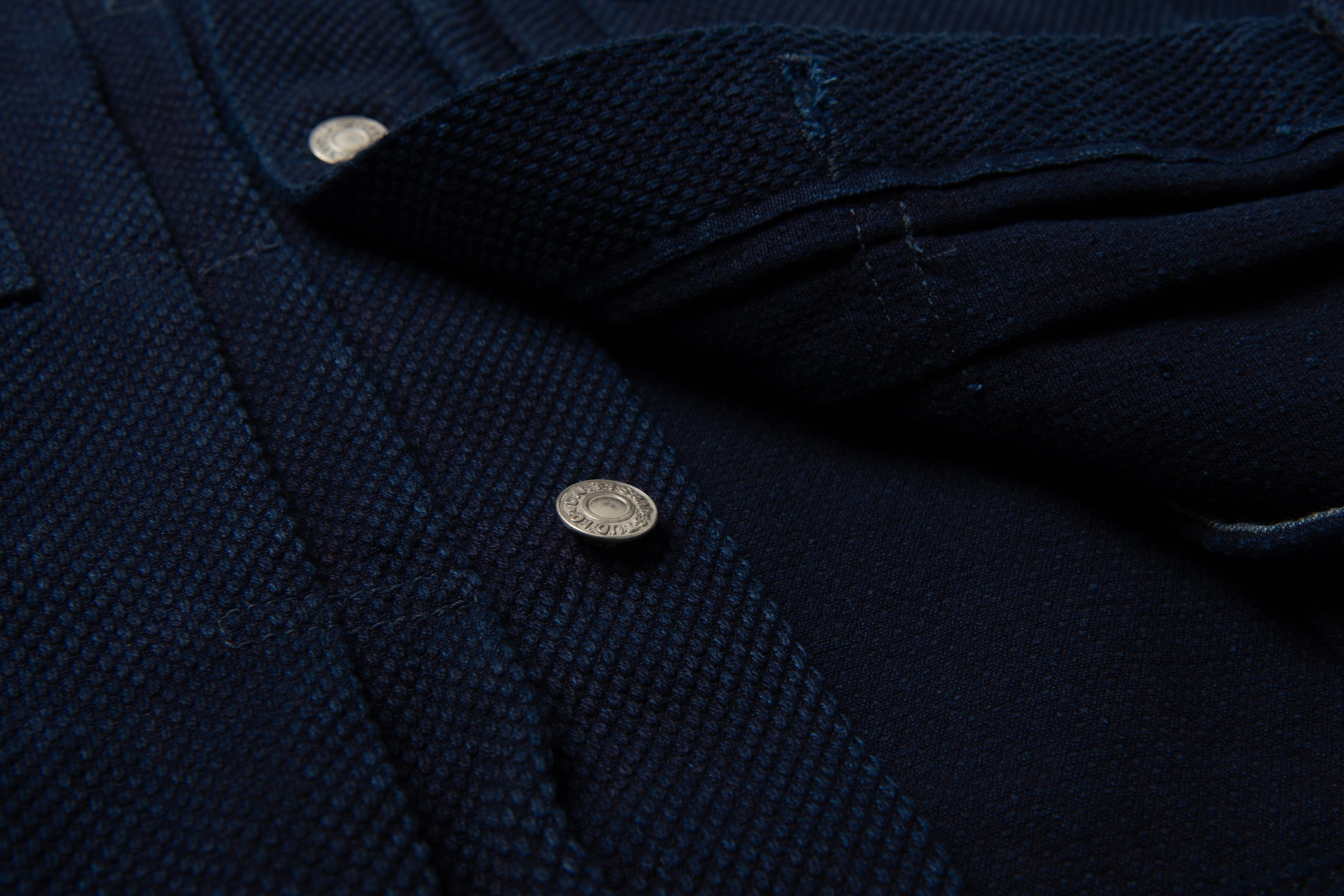 STUDIO D'ARTISAN - Pre-Order: Deep Indigo Kase Dye Sashiko 14oz. Type II Denim Jacket - Tempo