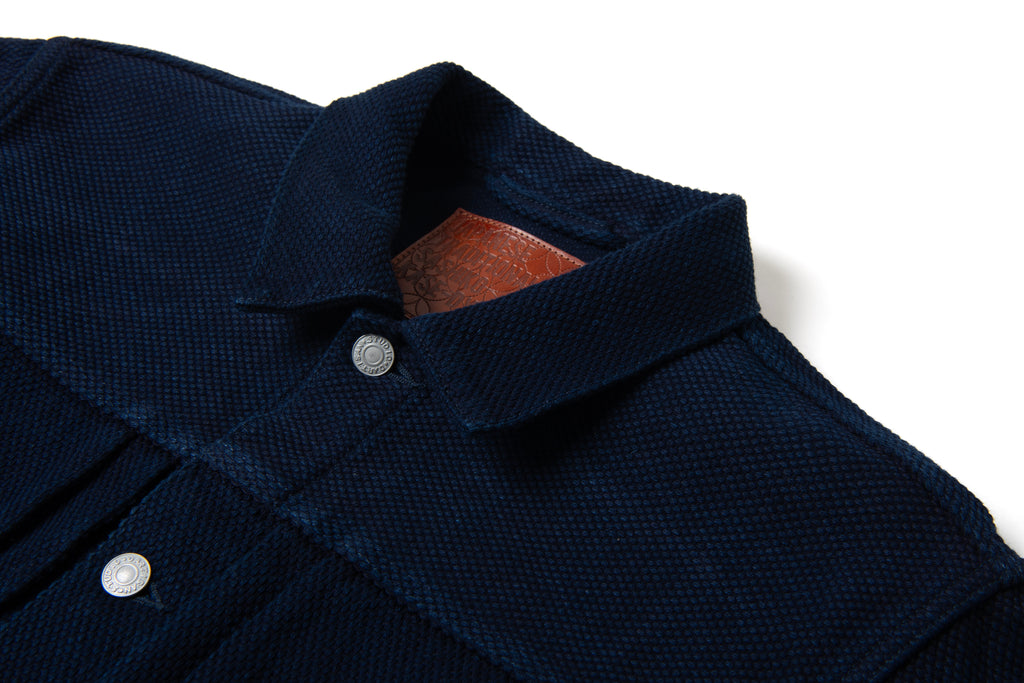 STUDIO D'ARTISAN - Pre-Order: Deep Indigo Kase Dye Sashiko 14oz. Type II Denim Jacket - Tempo