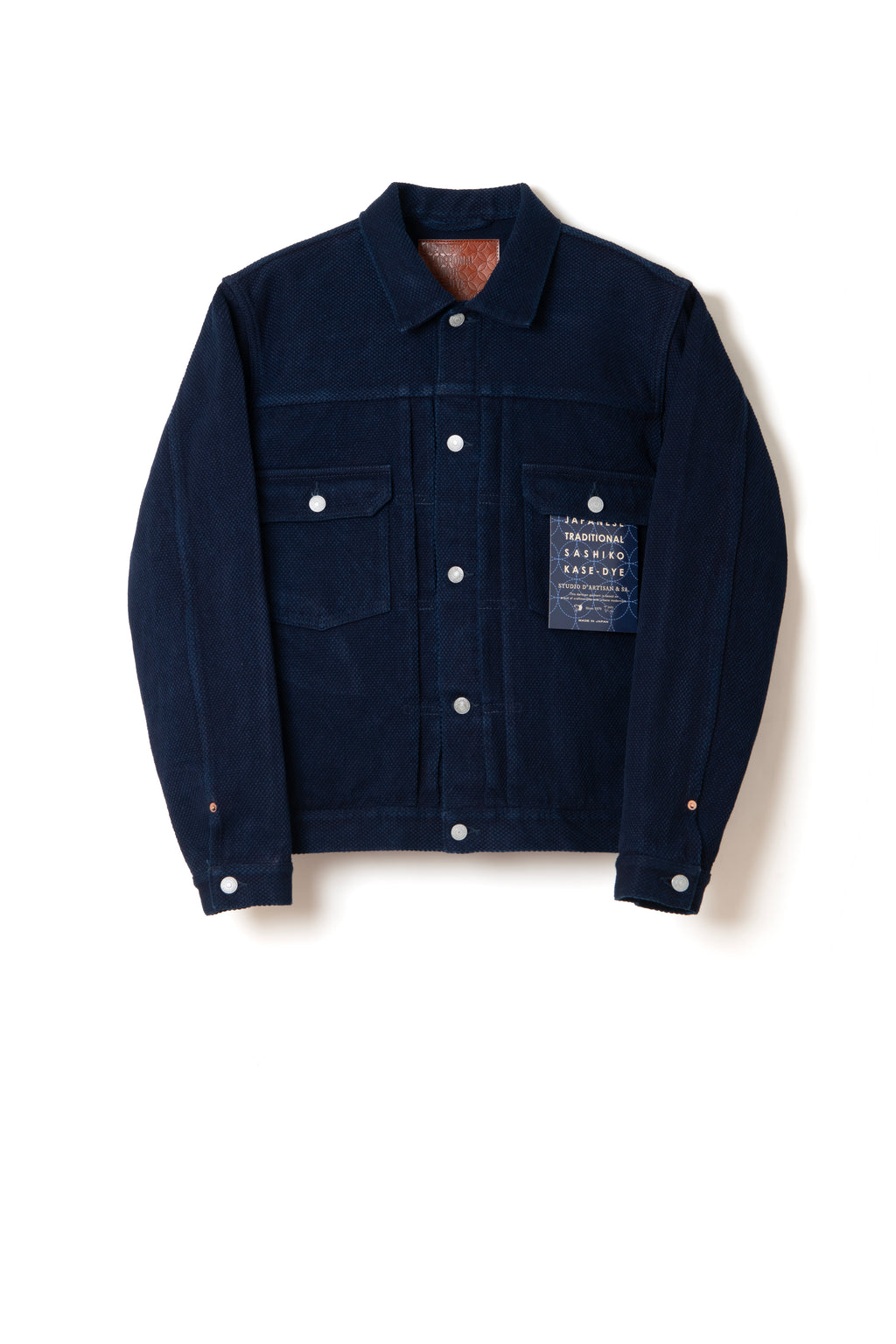 STUDIO D'ARTISAN - Pre-Order: Deep Indigo Kase Dye Sashiko 14oz. Type II Denim Jacket - Tempo