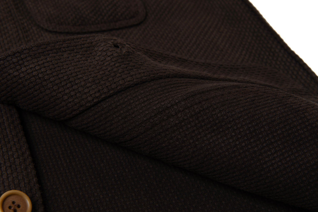 STUDIO D'ARTISAN - Pre-Order: Amami Dorozome Mud Dyed 13oz. Sashiko Coverall - Dark Brown - Tempo