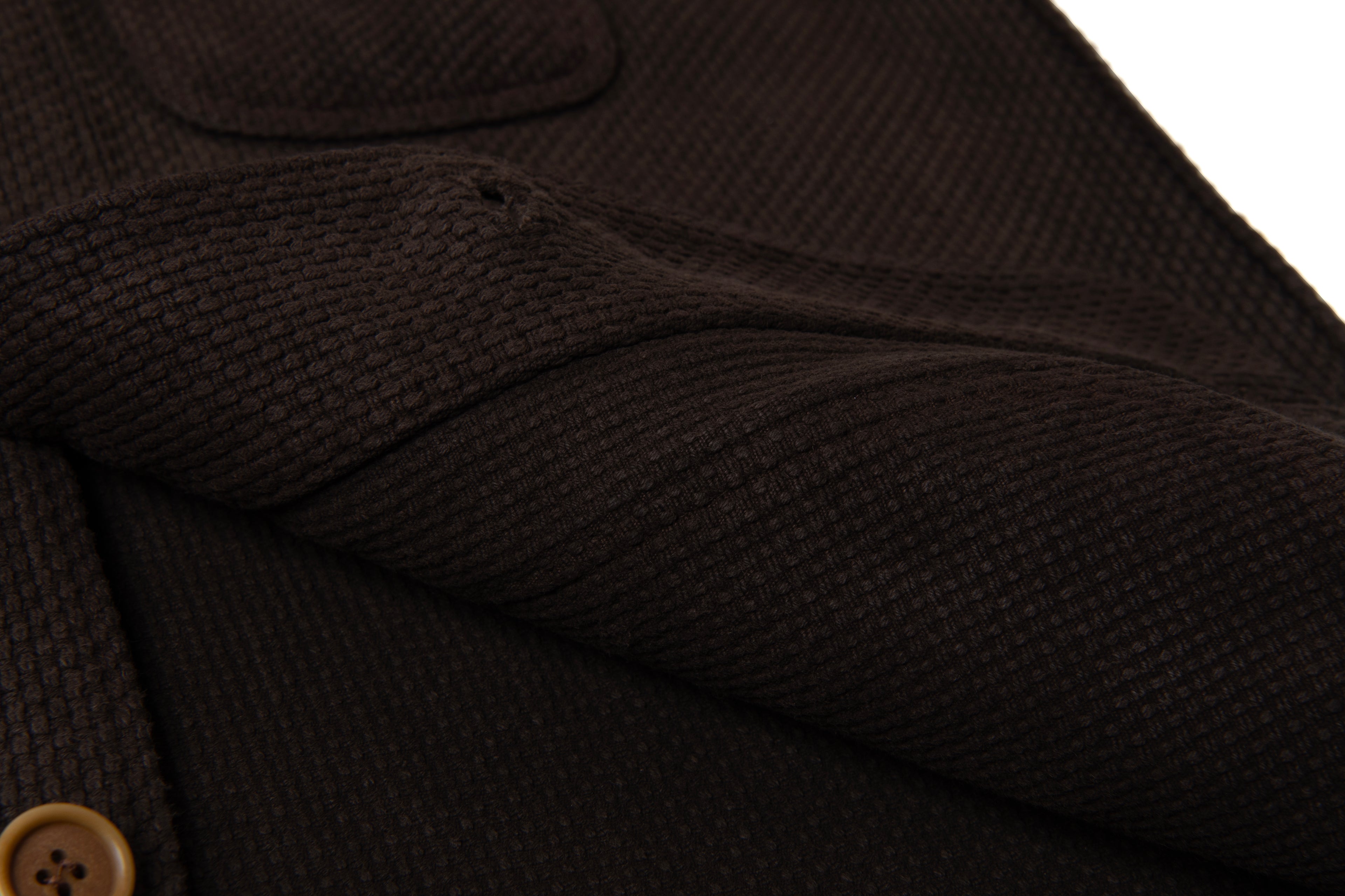STUDIO D'ARTISAN - Pre-Order: Amami Dorozome Mud Dyed 13oz. Sashiko Coverall - Dark Brown - Tempo