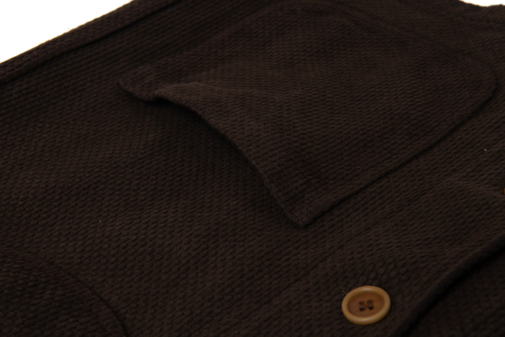 STUDIO D'ARTISAN - Pre-Order: Amami Dorozome Mud Dyed 13oz. Sashiko Coverall - Dark Brown - Tempo