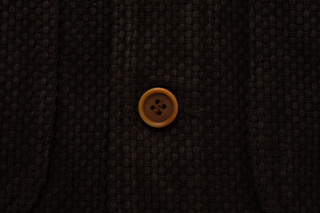 STUDIO D'ARTISAN - Amami Dorozome Mud Dyed 13oz. Sashiko Vest - Dark Brown - Tempo